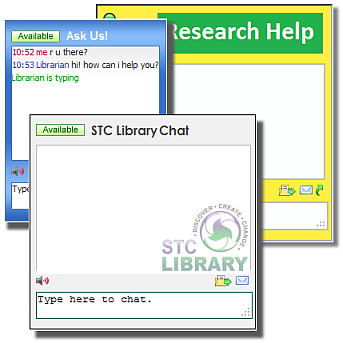 Ask a Librarian chat widget examples